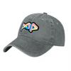 POP Logo Washed Canvas Baseball Cap Retro Colorful Embroidery Unisex Adjustable Hat Streetwear Fashion