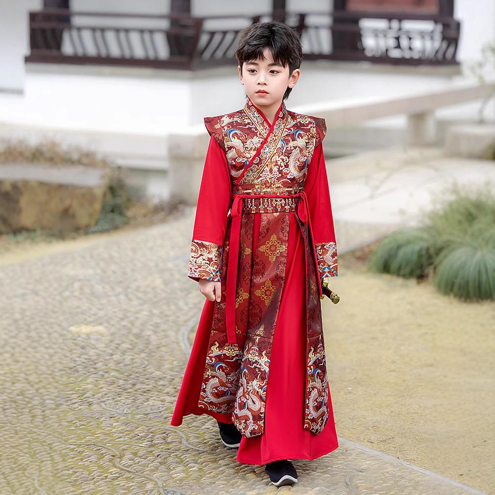 

2025 New Autumn/Winter Hanfu Boys Ancient Chinese Style Children s Performance Costume 160cm (for 155-164cm, up to 100 lbs)
