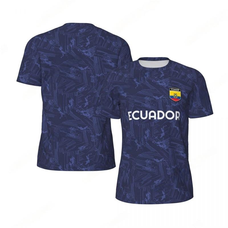 Ecuador Muster Fußball T-Shirt Herren Sommer Locker Fußball Laufen Kurzarm Oberteile T-Shirt Mode Sport Fußballtrikot T-Shirts