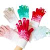 Warm Gloves Christmas Tree Gloves Women's Winter Touchable Screen Snowflake Thick Fury Riding and Driving Gloves