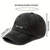 New Washable Retro Baseball Cap With Boston Print, Unisex Couple Style, Adjustable Washable Baseball Cap