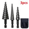 High Speed Steel Straight Groove Step Drill Bit Set, Titanium Coated Wooden Metal Hole Milling Cutter Core Drill Bit Set