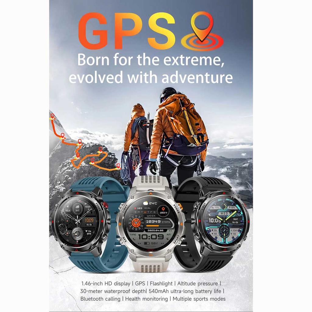 2026 New GPS Map Navigation Smart Watch Men Women Amoled Screen 3ATM Waterproof Sport SmartWatch Compass NFC BT Call Watches Men
