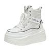 Fashion Women's high-top canvas boots, rinse boots, wedge heel sneakers, optical soles, ankle boots, spring and autumn fashion, 8 cm