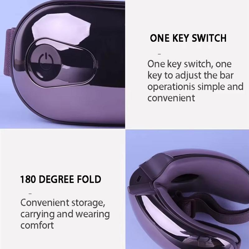 Multifunctional Eye Care Instrument Cold and Hot Eye Mask Smart Air Pressure Vibrating Eye Massager with Heating & Music Relieve Fatigue Promote Sleep