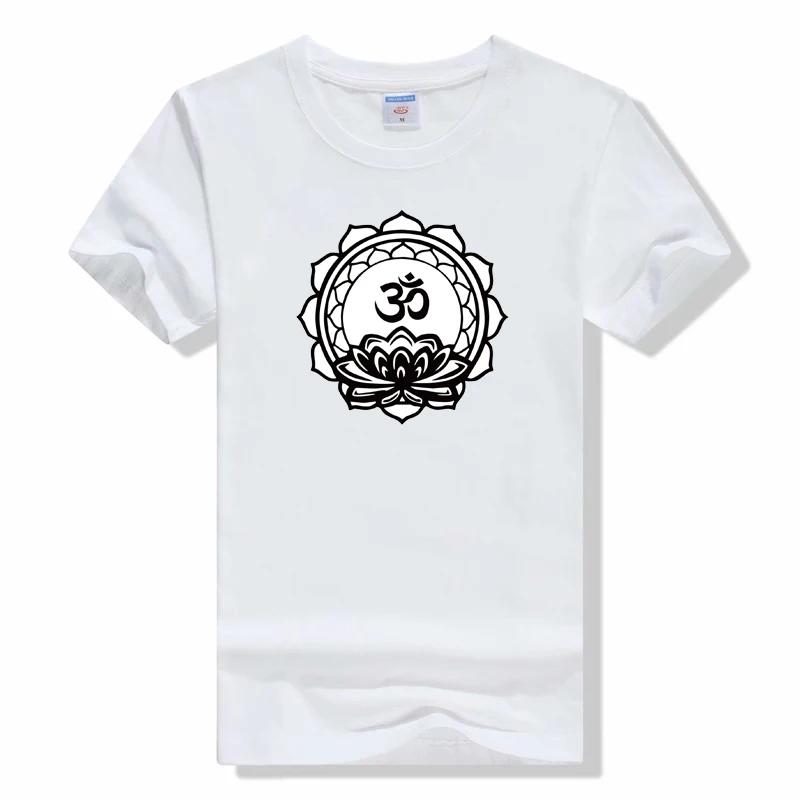Lotus Buddhist Meditation Relaxation Print WoTshirt Cotton Casual t Shirt fashion Short sleeved tops t shirt