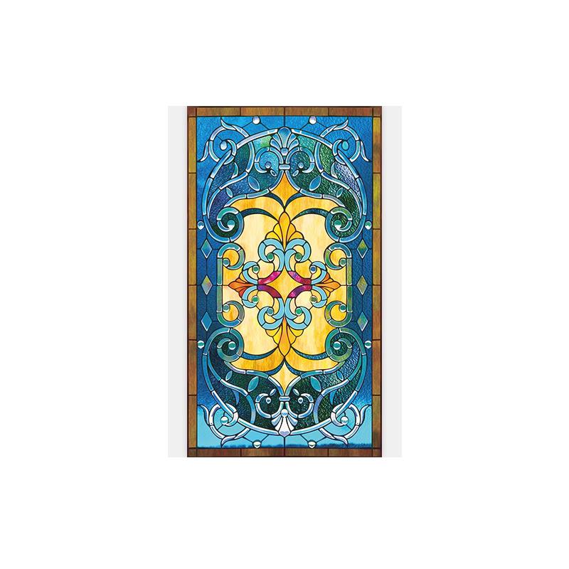 Özelleştirilmiş Avrupa tarzı kilise renkli retro cam çıkartmaları buzlu pencere filmi banyo ışık önleyici pencere çıkartmaları kağıdı
