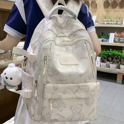 High Value, Small and Fresh Backpack, Girls' Lightweight and Large Capacity, Junior and High School Students' Schoolbags, Trendy and Cool Casual