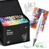 Ohuhu Brush Marker 120 Colors Illustration Brush and Bold Blender Pen Honolulu Series Pens, (121 Pens), Professional-Use Markers, Tips,