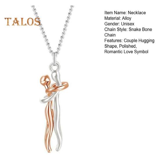Halskette mit umarmendem Paar, romantisches Liebessymbol, Umarmungskette, Valentinstag, Jahrestag, Geschenk für Ehefrau und Freundin, Dating, Alltagskleidung, Halsschmuck