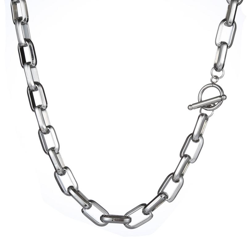 Cuban Necklace Men's High Street Splicing OT Buckle High Sense Accessories Hip Hop Versatile Coarse Clavicle Chain Men's and Women's Tide 2026
