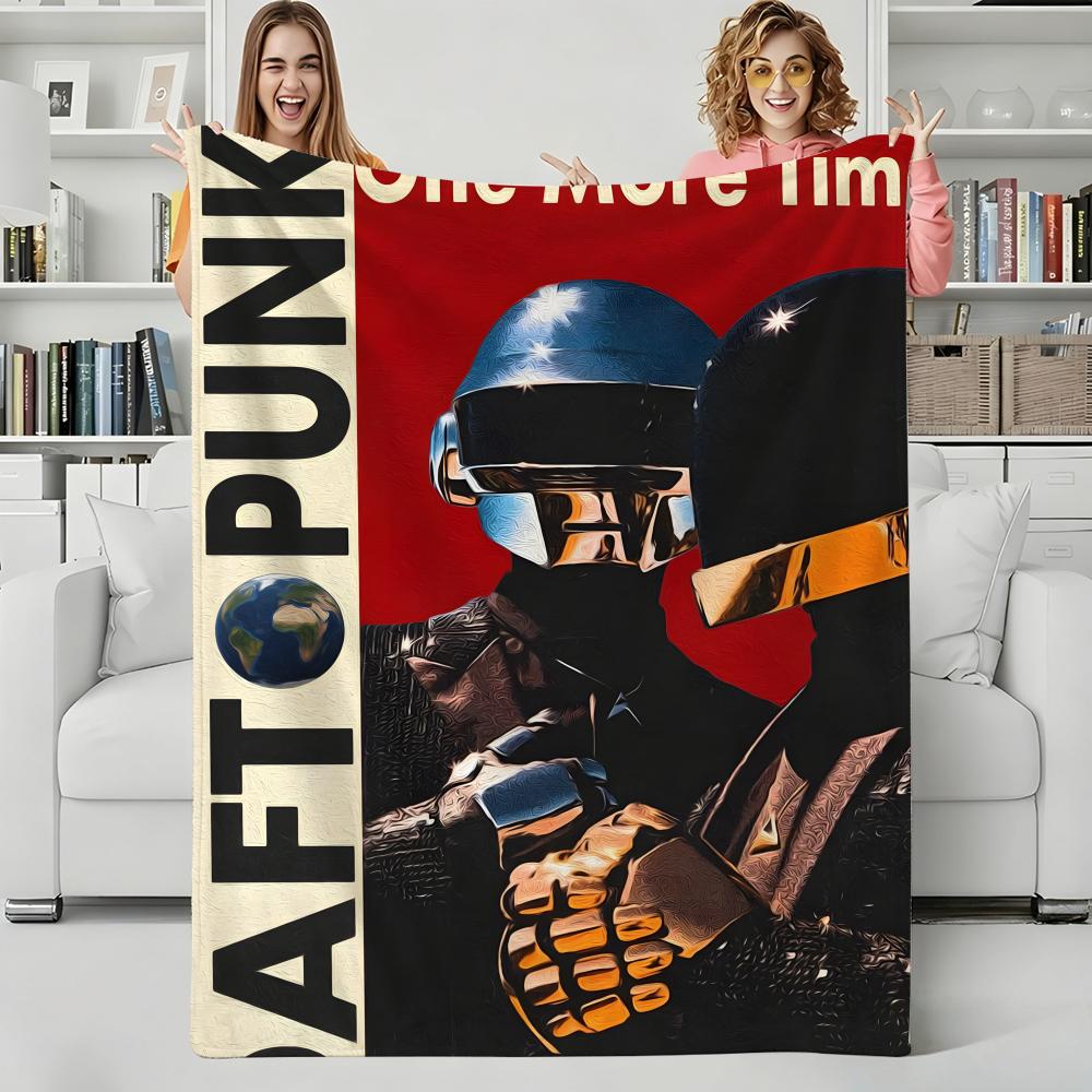 Musik D-Daft Punk Wurf Flanelldecke Perfekt für Sofa Büro Bett Reisen Schlafen Lesen Entspannen Camping Ganzjahresnutzung