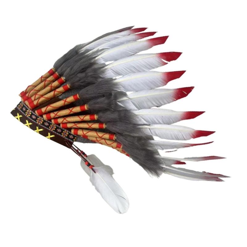 Lightweight Indian Feather Headdress Comfortable Headpiece For Long Event Parties And Festivals With Feather
