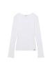 G Classic V-Neck Rib Long Sleeve (White)