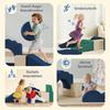 7-teiliges weiches Spielset für Kinder mit abnehmbarem Bezug, Baby Indoor Kletter- und Krabbel-Schaumstoffspielzeug für Kleinkinder, Dunkelblau