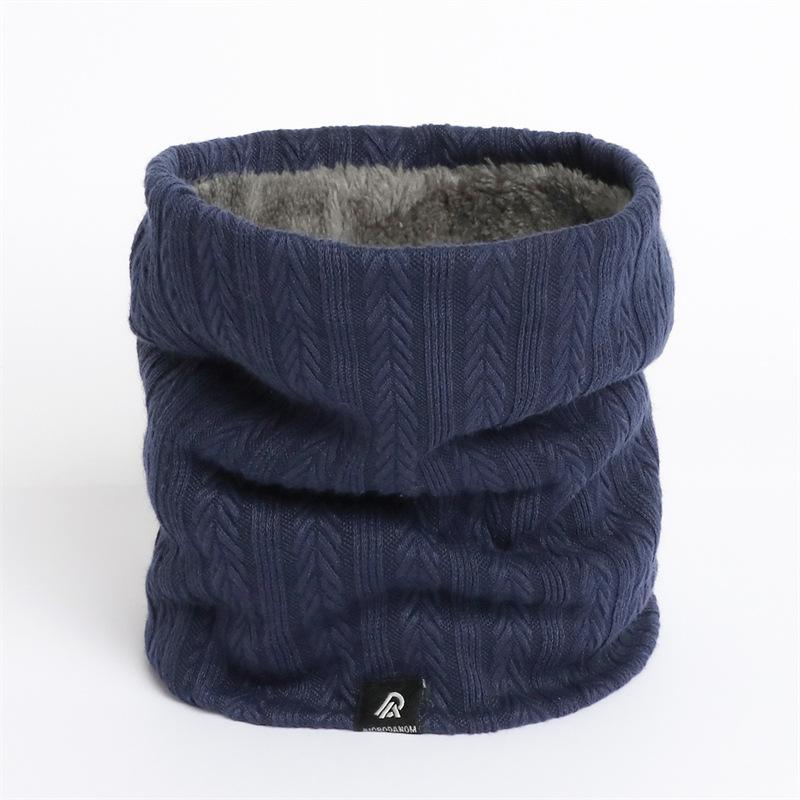Men'S And Women'S Autumn/Winter New Striped Knitted Scarf Versatile Set Head Protection Neck Cover Thick Warm Neck Cover Scarf Outdoor