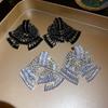 Crystal Bowknot Drop Earrings Tassel Exaggerated Earring Luxury Shining Rhinestone Earrings  Gift