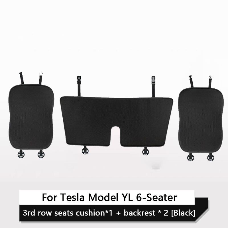 For Tesla Model YL 6-Seater Car Ice Silk Seat Cover Cushion Breathable Comfortable Seat Protector Pad Car Interior Accessories