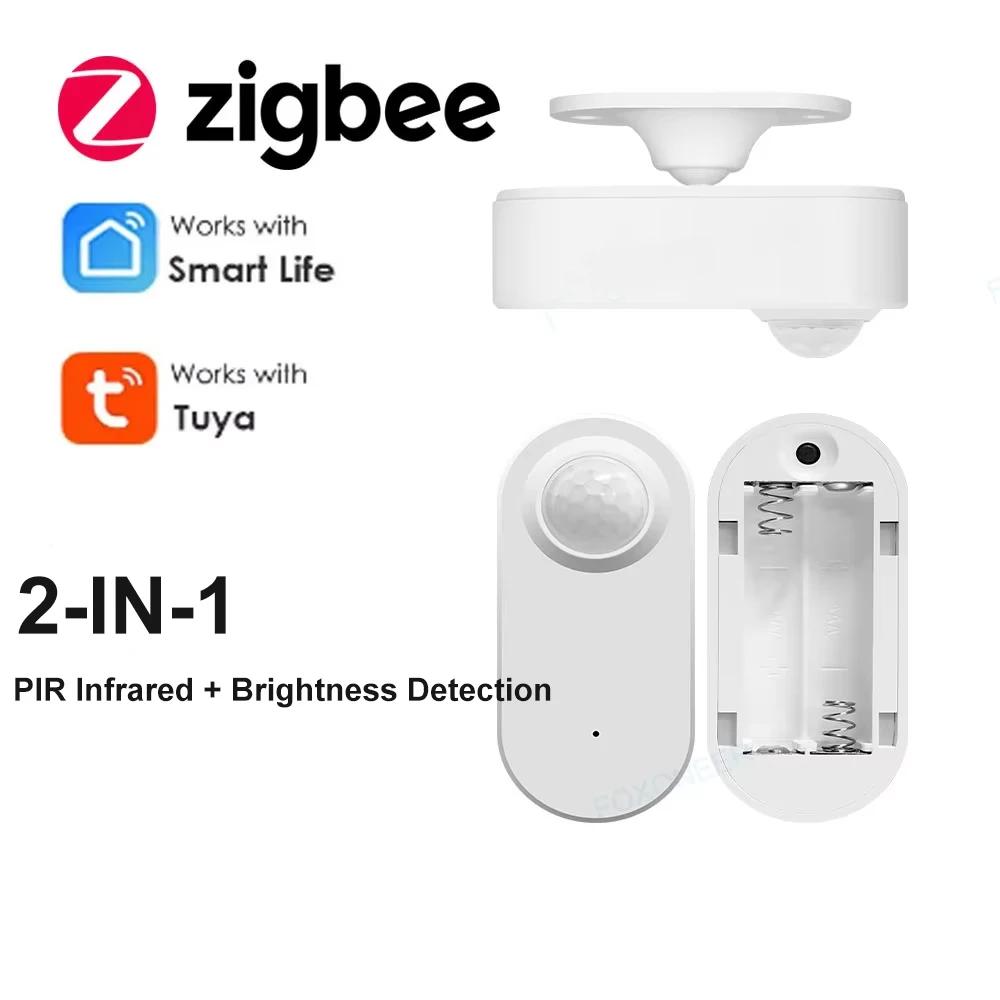 

24G Zigbee Human Presence Sensor MmWave Radar Detector With PIR Motion Luminance Sensor Battery Powered Smart Home Automation