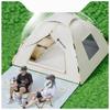 3-4 Double Automatic Pop-Up Tent with Fiberglass Poles Square Oxford Cloth Camping Shelter Quick Setup 3-Second Design