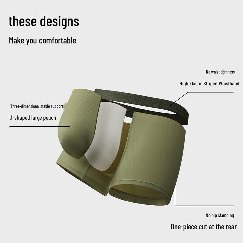 Bananain Silver Skin 311S Men's Cotton Boxer Briefs 3-Pack