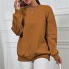 Damen 2026 Herbst/Winter Plus Samt Locker Rundhals Langarm Einfarbig Hoodie