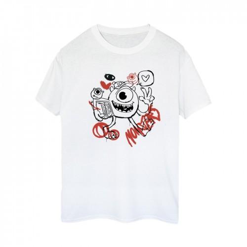 Monsters Inc Womens/Ladies Mike Graffiti Cotton Boyfriend T-Shirt