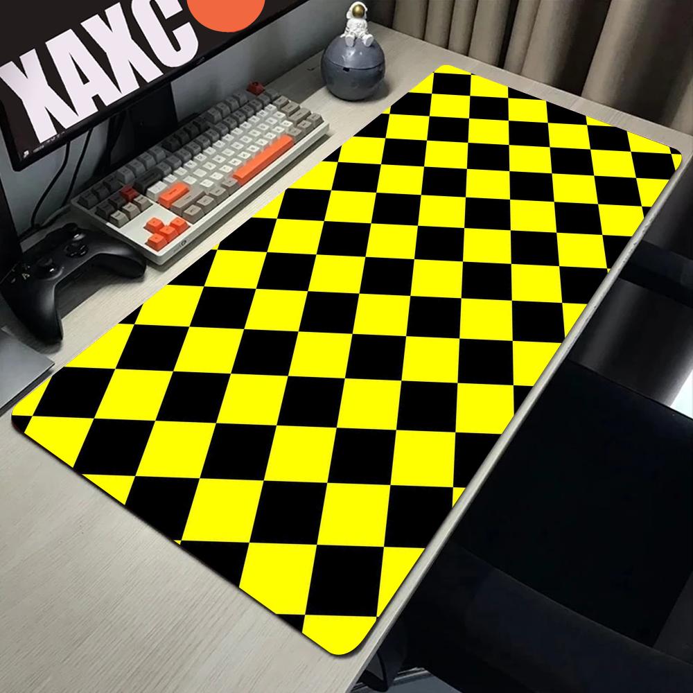 Black And White Checkered Mousepad Gamer Gaming Laptops Mausepad Mouse Pad Computer Mouse Ped Pc Accessories Rubber Mat Deskmat