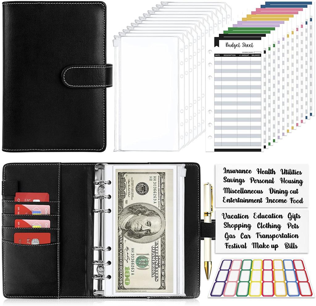 Notebook 6Rings Spiral Business Planner Work Agenda Budget Binder Macaron Candy Color PU Leather Cover A5 A6 Binder