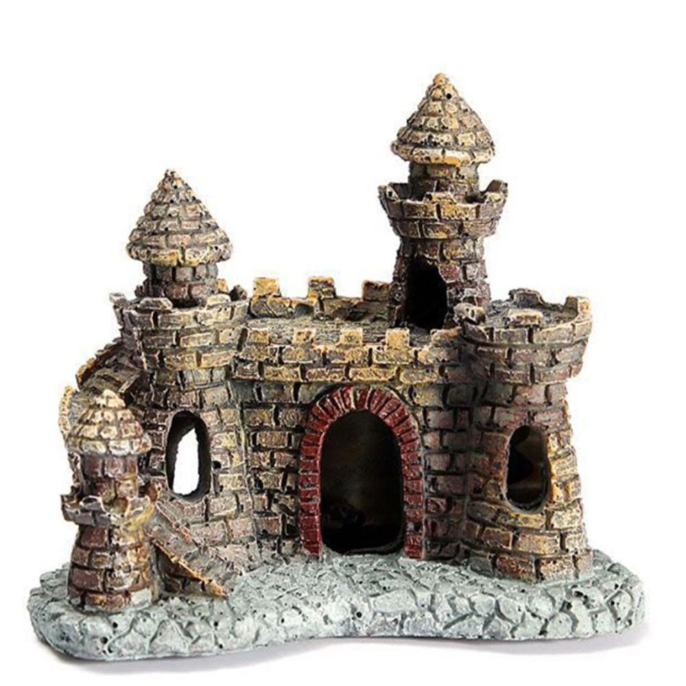 

для Декора Аквариума Искусственный Рыбий Дом Башня Аквариумные Украшения Аксессуары для Аквариума Коралловый Замок Ancient Castle