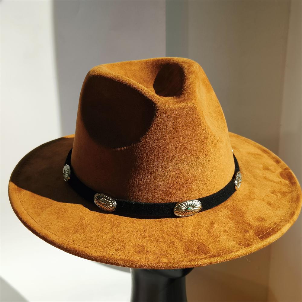 Simple Suede Fedora Hat For Men Fedoras With Handmade Band Panama Hat Cap Unisex Church Hat Fascinator Felt Panama Cap