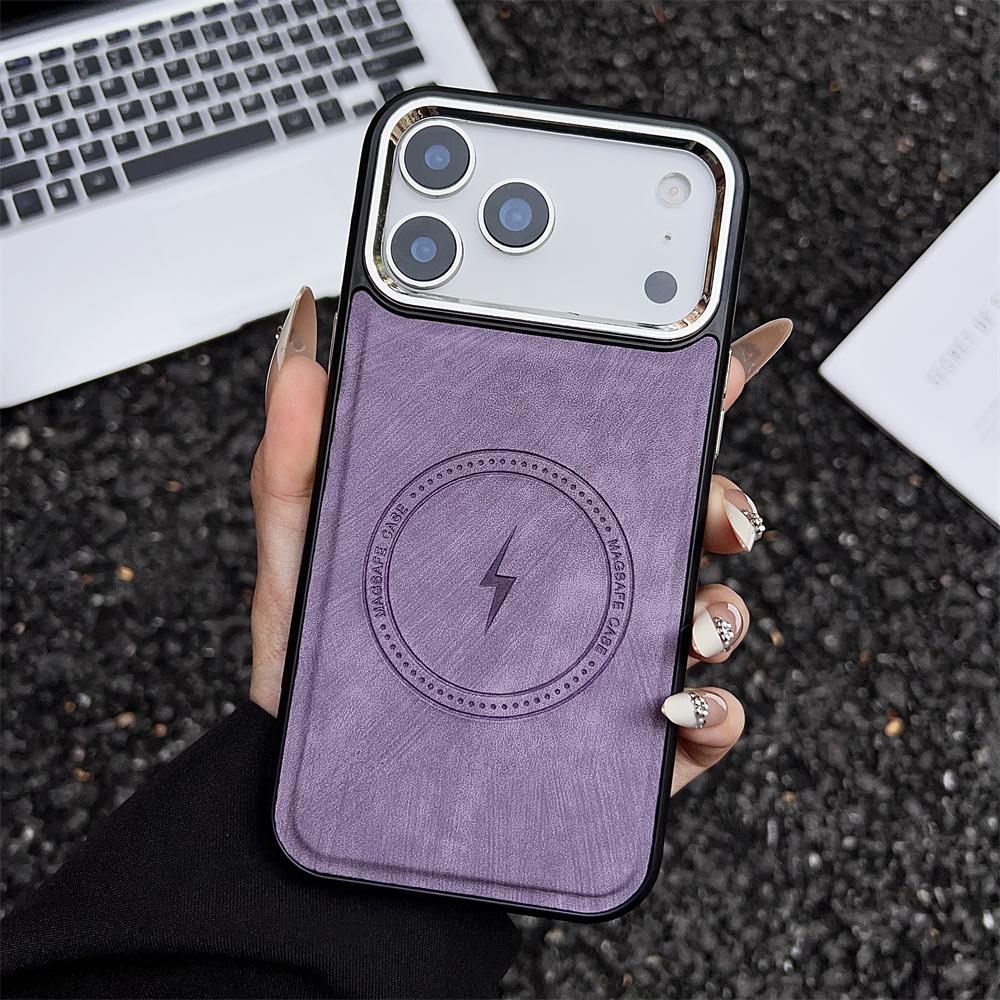 Wireless Charging Magnetic Leather Case For iPhone 17 16 15 14 13 12 11 Pro Max Plus For Magsafe Bumper Shockproof Cover