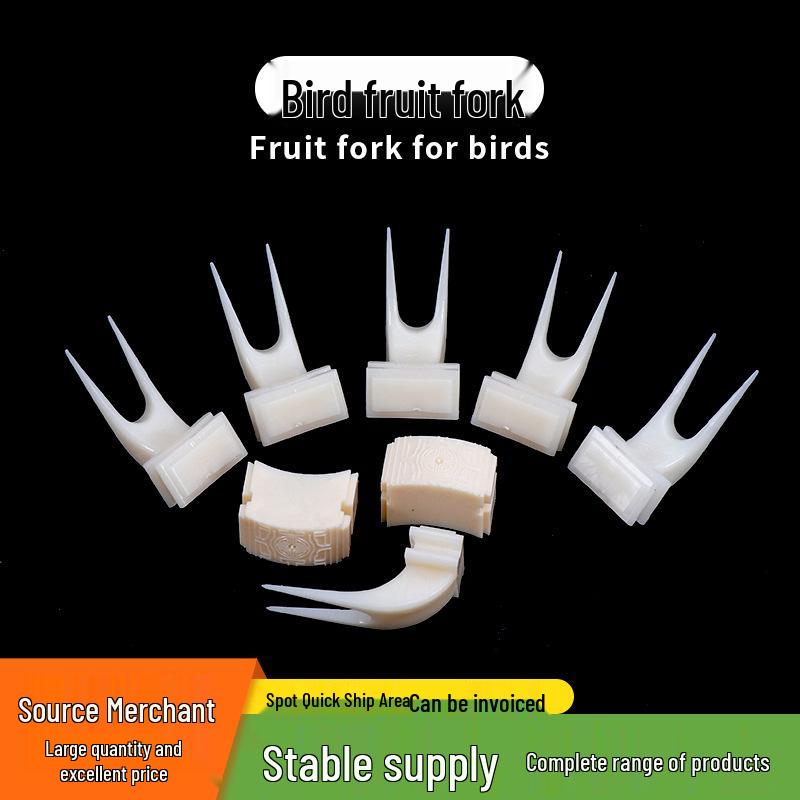Plastic Fruit Fork Set for Bird Cages - Includes Accessories for Parrots and Other Birds