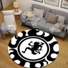 Glam Round Butterfly Multicolor Area Rug, Non-Slip Floor Mat for Kitchen