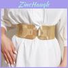 Metal Gold Snake Skin Belt For Women With Adjustable Elastic Waistband For Dress And Coat Styling