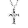 Vintage Fashion Cross Pendant Necklaces For Men Women 316L Stainless Steel Nordic Viking Celtic Knots Necklace Amulet Jewelry