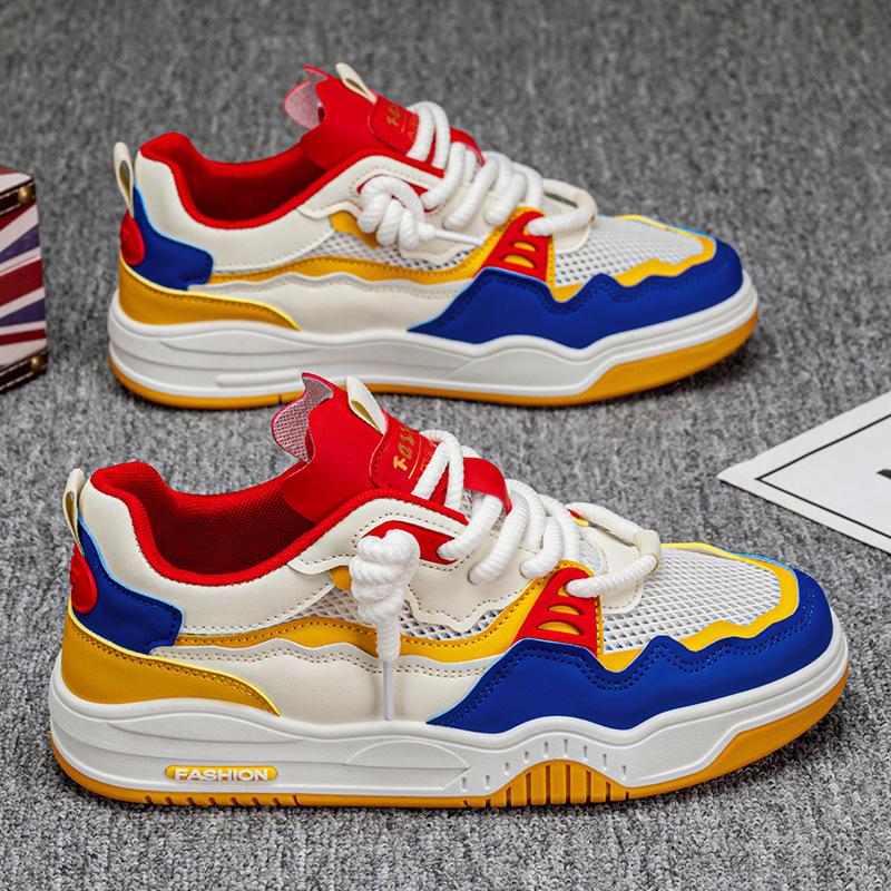 Men's Casual Sneakers Slip-Resistant Walking Shoes for Campus/Outdoor Trendy Student Streetwear Breathable Daily Wear Footwear