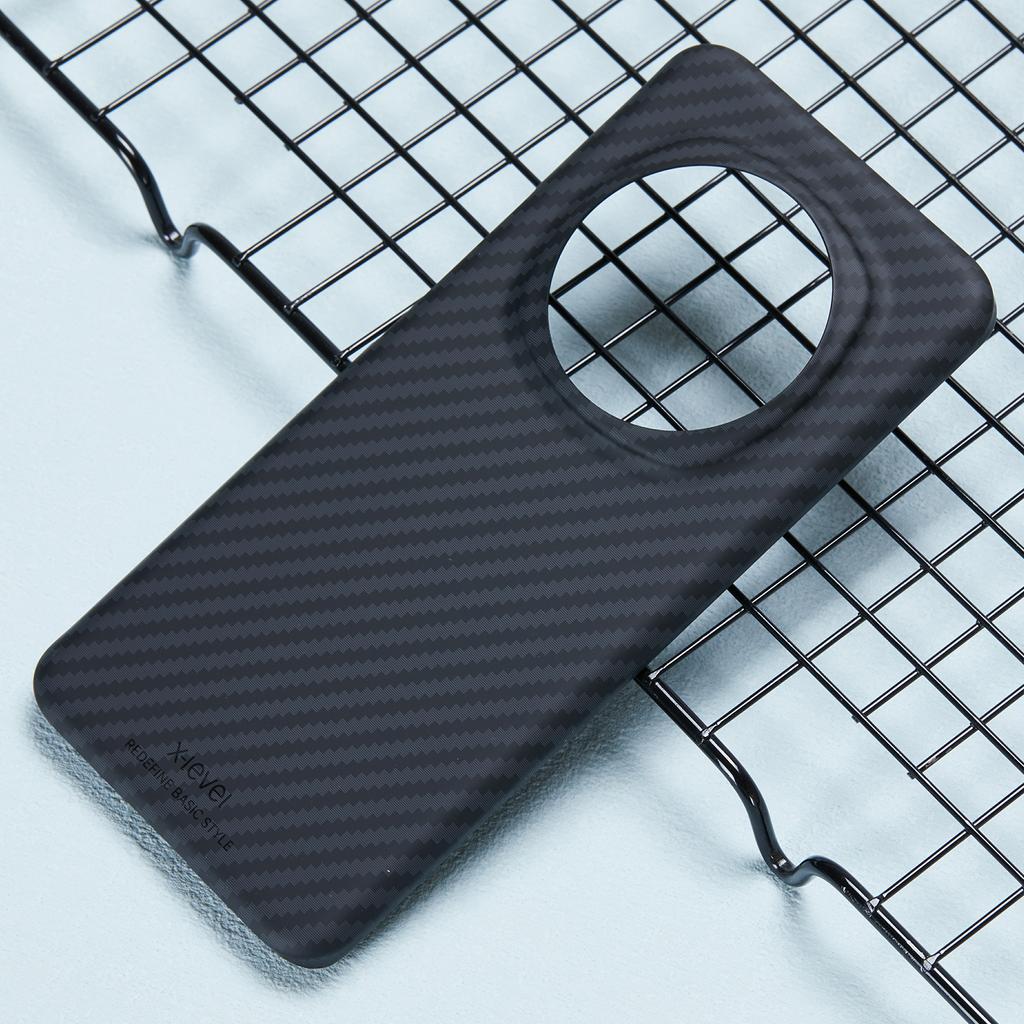 X-LEVEL Für Honor Magic6 Pro 5G Hülle Carbonfaser Textur PC Handyhülle Sturzprävention