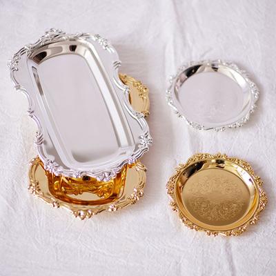 1ks Kovový Servírovací Podnos na Ovoce Svačiny Předkrmy Hotelový Talíř na Pečivo Dezerty Cukroví Obývací Pokoj Organizér na Šperky Ozdoby