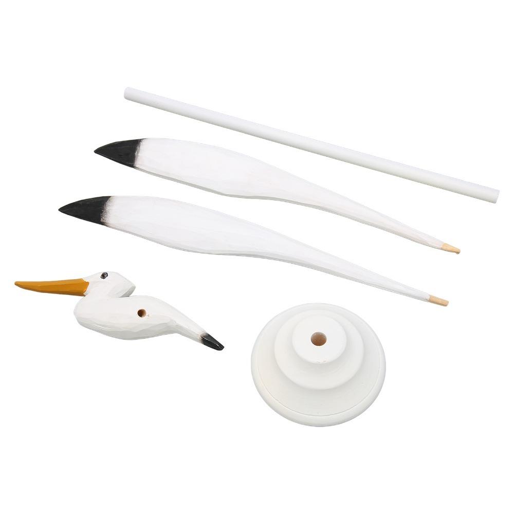 5pcs White Seagull Statue Balancing Nautical Sculpture Mobiles Seagull Figurine  For Patio
