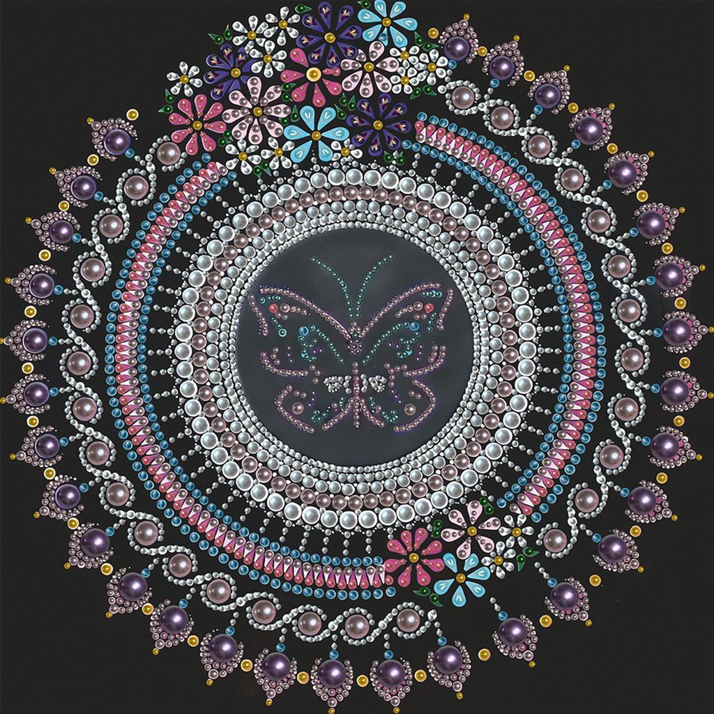 Gör-det-själv Mandala Pärlmålning Konstkit 25x25cm Pärlkonstmålning Utan Ram för Vuxna Nybörjare Hemväggdekor