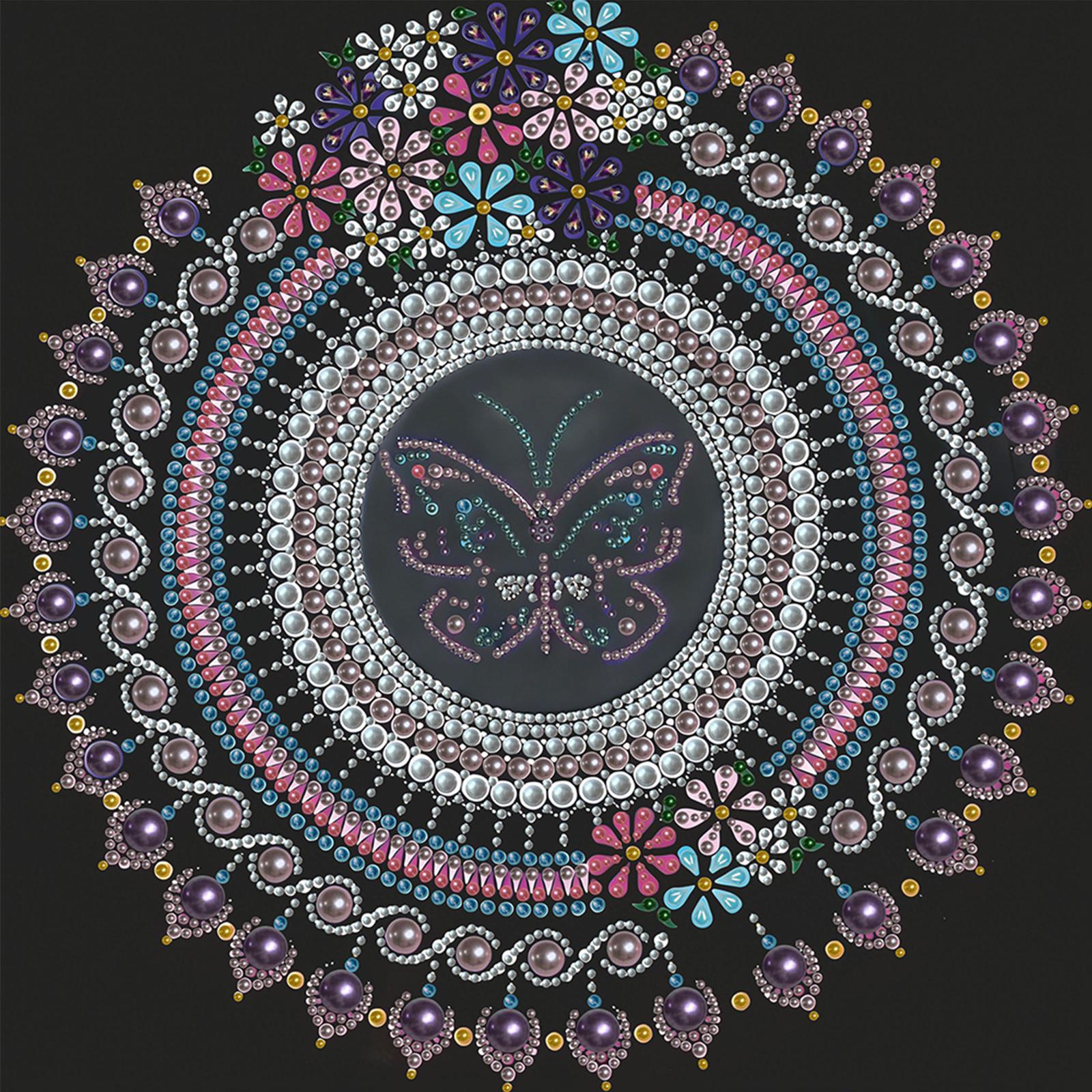 

DIY Mandala Pearl Painting Art Kits 25x25cm Pearl Art Painting Without Frame for Adults Beginners Home Wall Decor рожевий