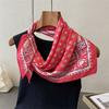 New ethnic- border printed imitation silk square scarf shawl neckerchief high-end neck-tie small square scarf silk