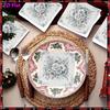 20pcs Disposable Napkins with Flower Pattern Print for Wedding,Parties,and Daily Use for Thanksgiving Fall Christmas Table Decoration
