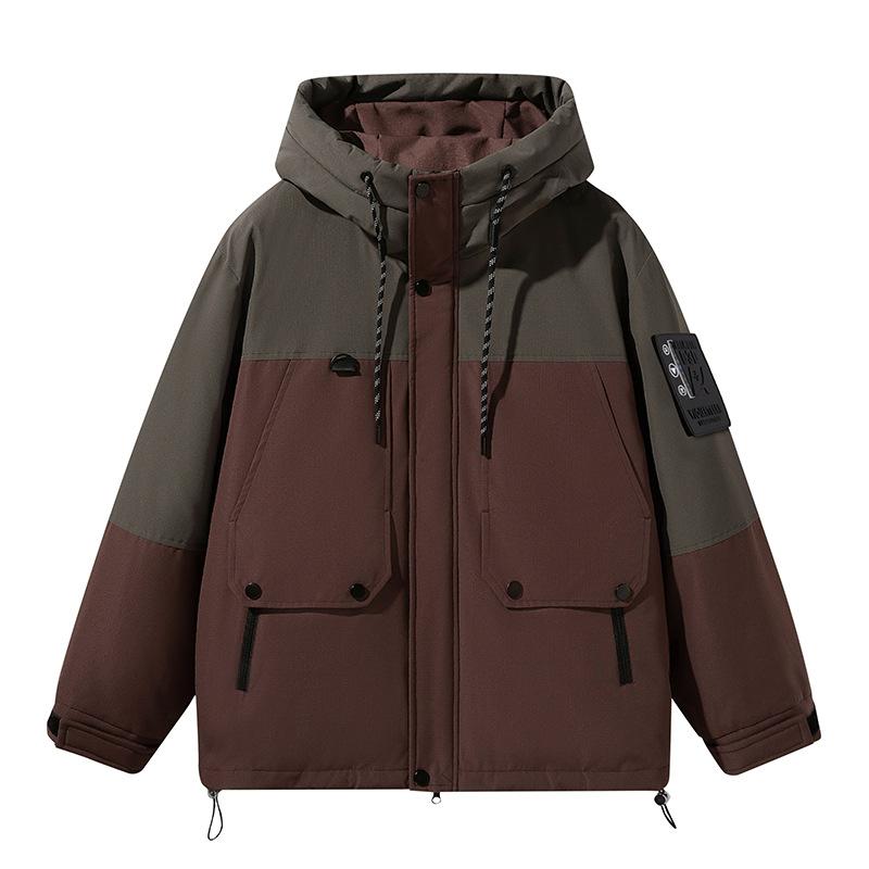 

Зимняя новая цветная вставка с капюшоном, новый национальный стандартный пуховик в стиле Гонконга, модный универсальный стиль для пары BL3970 3XL