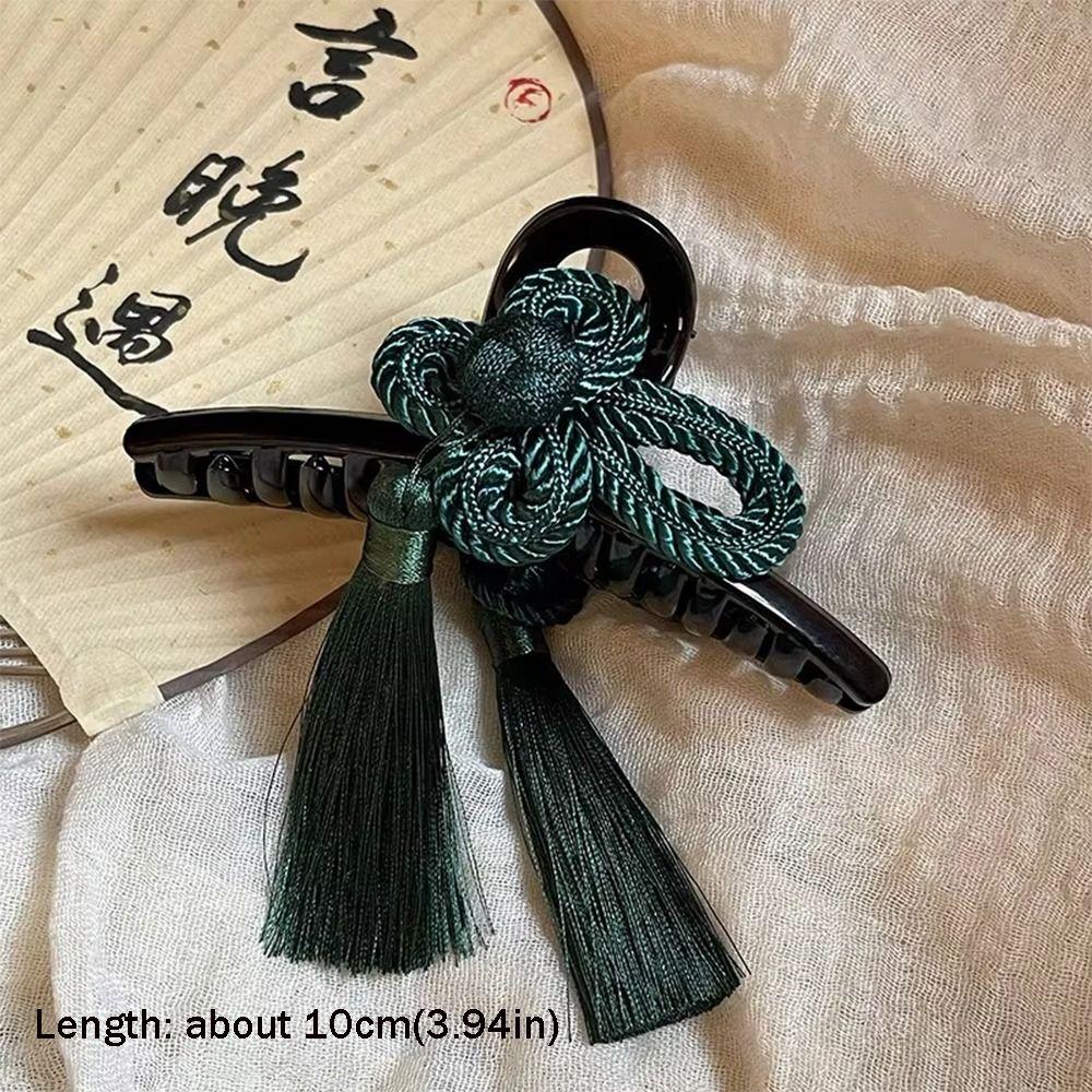 Acryl Handgewebte Quaste Clip Elegante Haarspangen für Cheongsam Hanfu Geflochtene Hochsteckfrisur