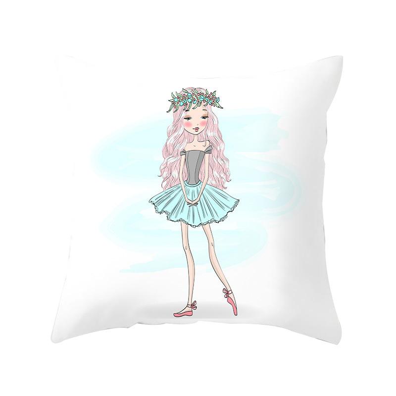 Ballet Dance Girl Pillow Cover Home Material Sofa Pillow Cushion Cover Ins Style Sleeping Side Premium Durable