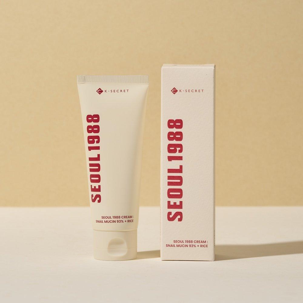 K-SECRET SEOUL 1988 Cream : Snail Mucin 93% + Rice 100ml/ Anti-Aging, Moisturizing, Korean Cosmetics, Kbeauty