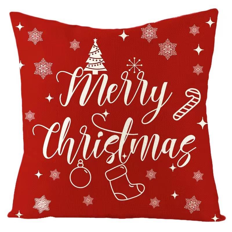 Christmas Pillow Red Christmas Tree Snowflake Home Decoration Pillow Cover