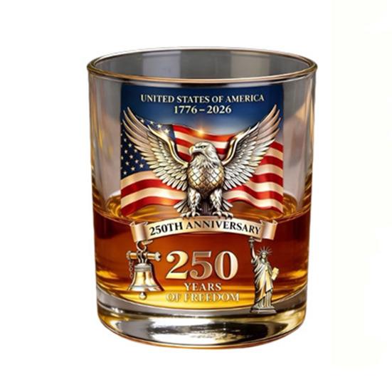 

America 250th Anniversary Glass We The People Whiskey Glass Liquor Bourbon Cocktail Glass Patriotic Gift for Father s Day or Veterans S